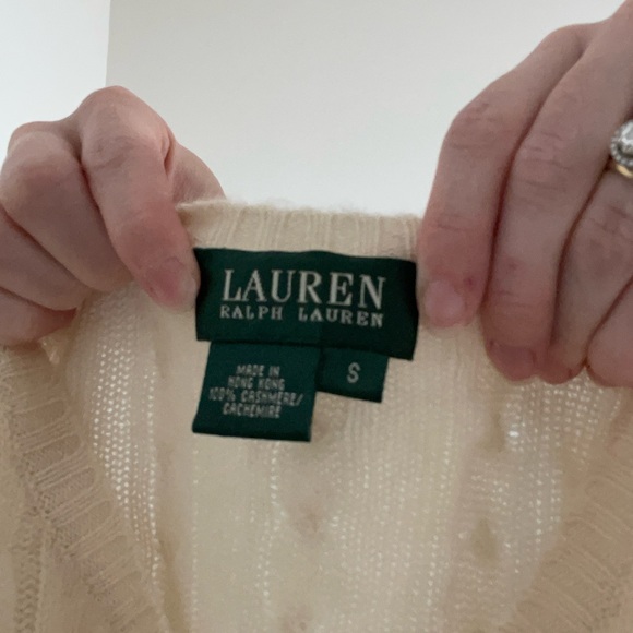 Ralph Lauren Cashmere Cream Cable Knit Sweater - Picture 4 of 4